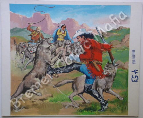 Buffalo Bill Originaltitelbildzeichnung zu Heft 453