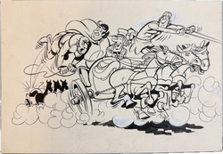 Felix Zeichner Heinz Fechner (1920-2004) - Comicoriginalzeichnung mit Wastl (Bastei Verlag)