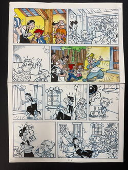 Knax Originalseite (farbig und s/w) mit herrlicher Tresorszene