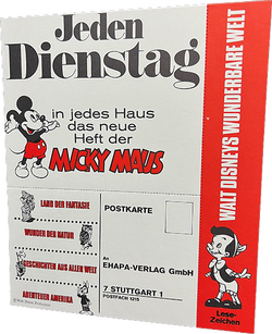 Jeden Dienstag in jedes Haus das neue Heft der Micky Maus