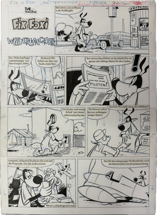 Fix und Foxi - 3seitige Originalstory aus Heft 453