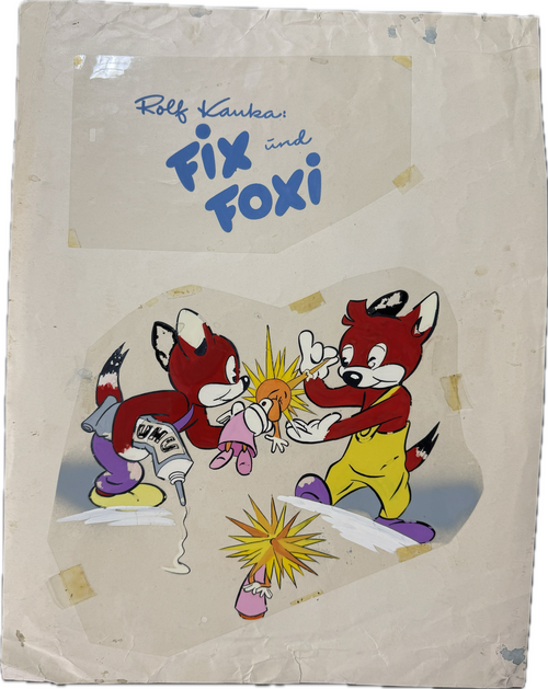 Fix und Foxi Originalzeichnung auf Folie  aus Heft 55