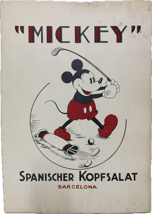 Mickey „Spanischer Kopfsalat“ - Barcelona (Werbeplakat mit herrlichen Golfmotiv)