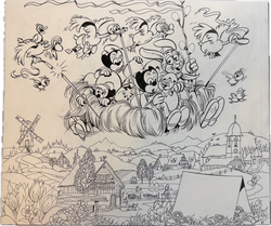 Felix Zeichner Heinz Fechner (1920-2004) - Comicoriginalzeichnung des Felix Titelbildes zum Sonderheft Ostern 1976 (Bastei Verlag)