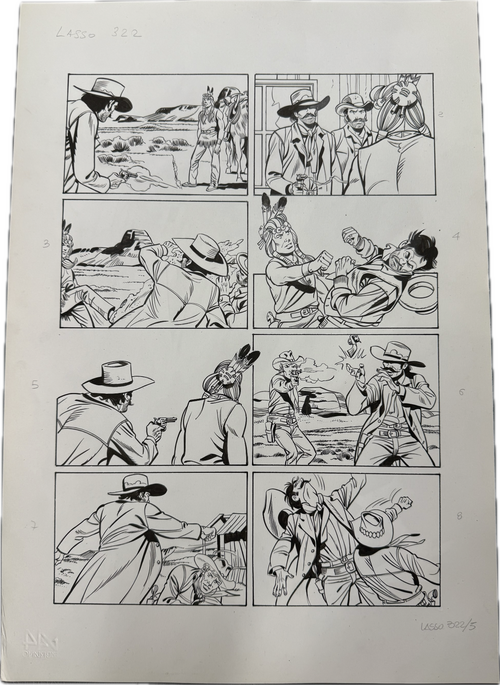 Lasso Originalzeichnung aus Heft 322 (Bastei Verlag) Seite 5 der Story