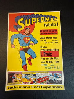 Micky Vision (alte Serie) Seltener Superman Beilagenzettel aus Heft 19 / 1966