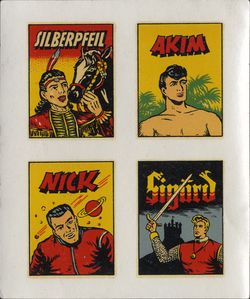 Lehning Abziehbild mit Silberpfeil, Akim, Nick und Sigurd.