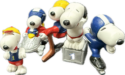 Snoopy 5er Set unbespielter Hartgummi Figuren aus dem Jahr 1984