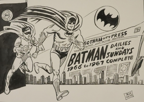 Batman - Titelbildzeichnung des legendären Zeichners Bob Kane (1915 New York - 1998 Los Angeles)