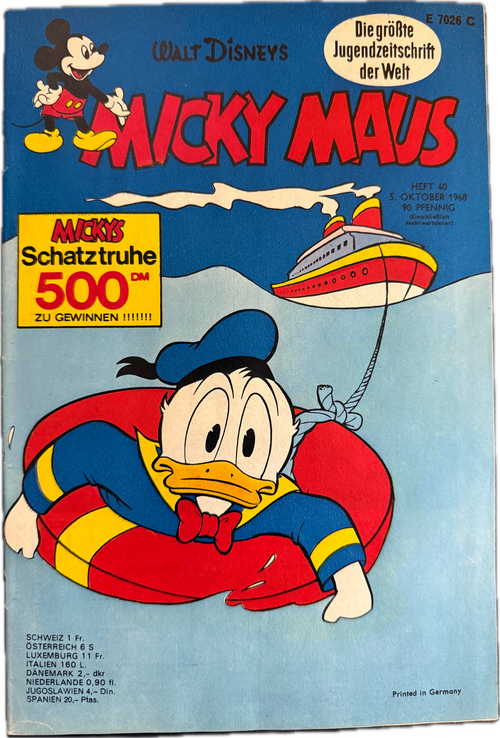 Micky Maus Jahrgang 1968 (Ehapa Verlag ab 1951) Nummer 40 mit Klappseiten