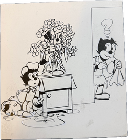 Felix Zeichner Heinz Fechner (1920-2004) - Comic Original Entwurfszeichnung zu Felix (Bastei Verlag)