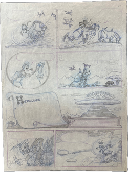 Große Goofy Album Nr. 19 - Hier die original Vorzeichnung zur Seite 35