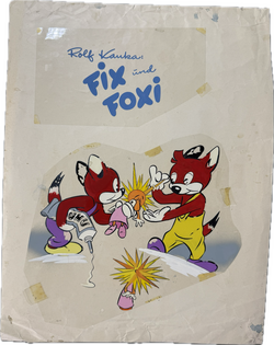 Fix und Foxi Originalzeichnung auf Folie  aus Heft 55