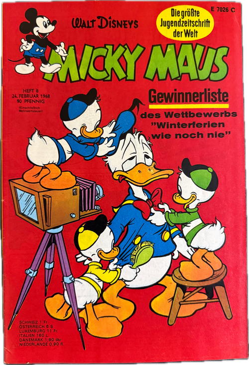 Micky Maus Jahrgang 1968 (Ehapa Verlag ab 1951) Nummer  8 mit Klappseiten