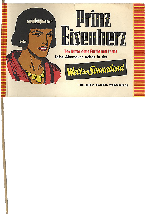 Prinz Eisenherz Werbefähnchen 50er Jahre