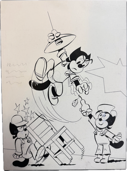 Felix Zeichner Heinz Fechner (1920-2004) - Comicoriginalzeichnung des Felix Titelbildes von Heft 782 (Bastei Verlag)