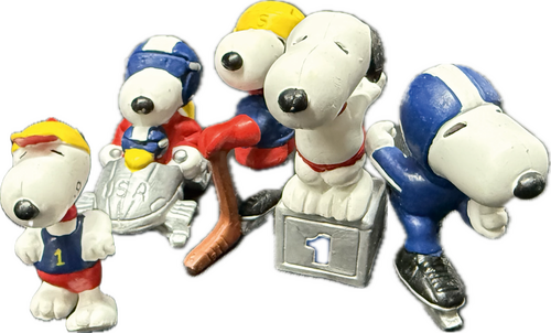 Snoopy 5er Set unbespielter Hartgummi Figuren aus dem Jahr 1984