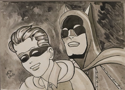 Batman - Zeichnung des legendären Zeichners Bob Kane (1915 New York - 1998 Los Angeles)