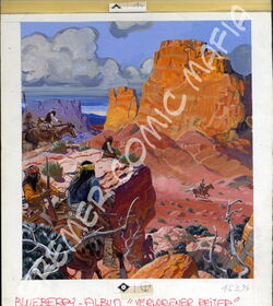 Originalzeichnung von Jean Giraud (8.5.1938 - 10.03.2012) zur Comicserie Leutnant Blueberry. „Der verlorene Reiter“ (Leutnant Blueberry 4)