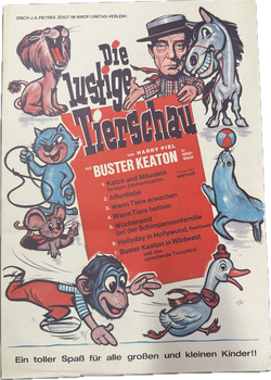 Buster Keaton Filmplakat der 60er Jahre Zu dem Film: Die lustige Tierschau.
