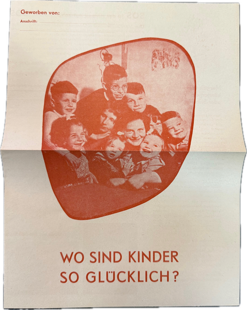 Micky Maus Beilage SOS Kinderdorf (rötlich braun) von 1958 aus Heft 27