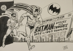 Batman - Titelbildzeichnung des legendären Zeichners Bob Kane (1915 New York - 1998 Los Angeles)