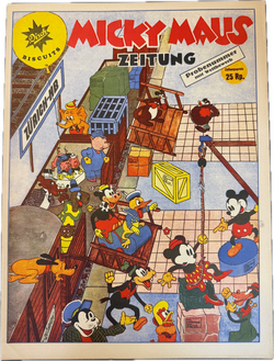 Micky Maus Zeitung (Bollmann Verlag 1930er Jahre) Heft 0 - Variante mit Werbeeindruck im Ballon