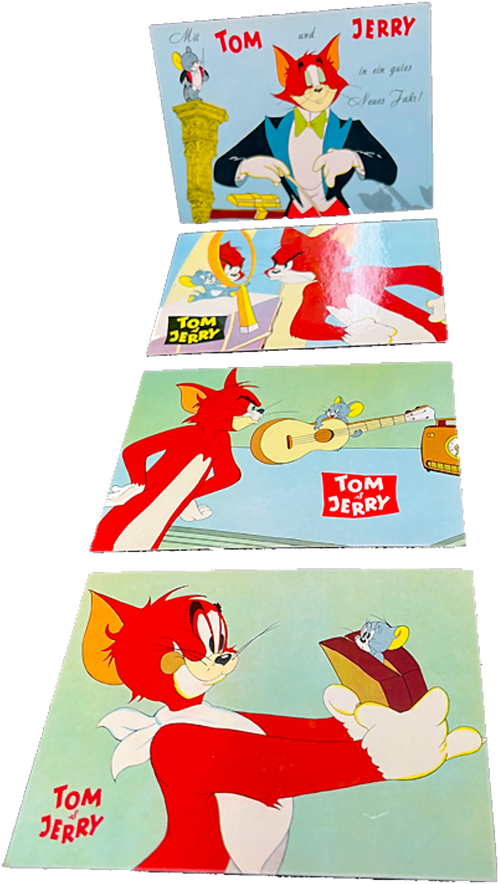 Tom und Jerry, 4er Postkartenset zur Serie 