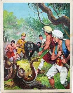 Roy Tiger Original-Titelbildzeichnung zu  Heft 26 (Bastei Verlag)