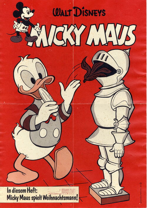 Micky Maus Ankündigungsplakat „Ritter und Bananenschale“ (60er Jahre)