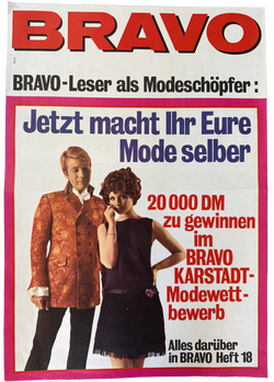 Bravo Ankündigungsplakat zu Heft 18 von 1968 - Jetzt macht Eure Mode selber