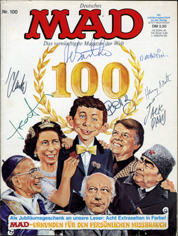 MAD Heft 100 mit den Originalsignaturen von gleich sieben Zeichnern!