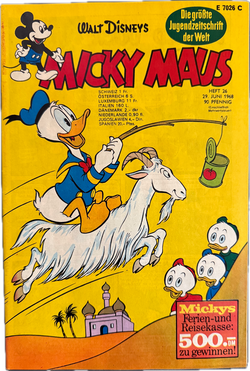 Micky Maus Jahrgang 1968 (Ehapa Verlag ab 1951) Nummer 26 mit Klappseiten