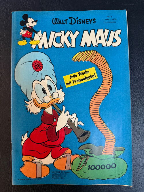 Micky Maus Jahrgang 1958 Nummer  8 (Ehapa Verlag ab 1951)