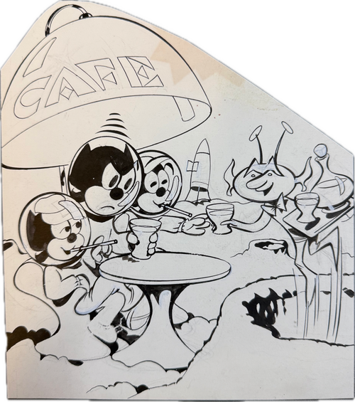 Felix Zeichner Heinz Fechner (1920-2004) - Comic Original Entwurfszeichnung zu Felix (Bastei Verlag)
