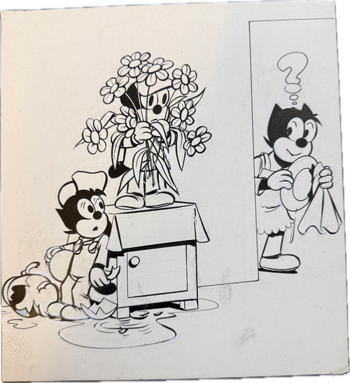 Felix Zeichner Heinz Fechner (1920-2004) - Comic Original Entwurfszeichnung zu Felix (Bastei Verlag)