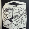 Felix Zeichner Heinz Fechner (1920-2004) - 7 kleine Farbfigurzeichnungen im Comicstil auf Künstlerkarton
