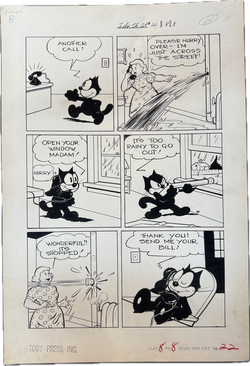 Felix the Cat Originalseite aus dem Jahr 1951 des legendären Otto Messmer
