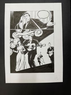 Cash  - Originalzeichnung von Reinhard Kleist aus dem Comic zum Country Sänger Johnny Cash