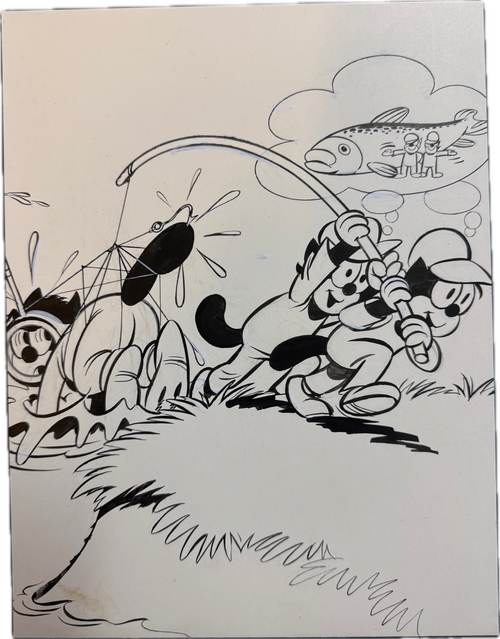Felix Zeichner Heinz Fechner (1920-2004) - Comicoriginalzeichnung des Felix Titelbildes von Heft 726 (Bastei Verlag)