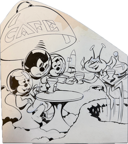 Felix Zeichner Heinz Fechner (1920-2004) - Comic Original Entwurfszeichnung zu Felix (Bastei Verlag)