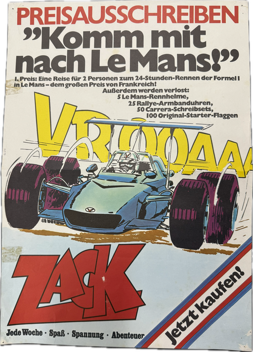 Zack Ankündigungsplakat mit Michel Vaillant Motiv